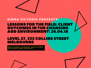 SIMNA VIC Event: Lessons for the field: Client Outcomes in the Changing AOD Environment