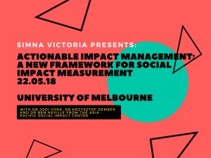 SIMNA VIC Event: Actionable Impact Management – A New Framework for Social Impact Measurement