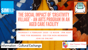 Webinar: The social impact of ‘Creativity Village’ – an arts program in an aged care facility