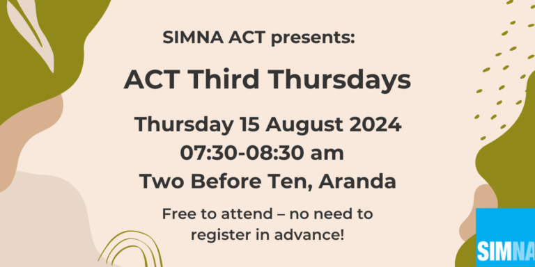 Simna Rath ACT Third Thursdays – August meet up – SIMNA